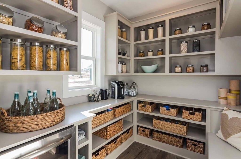 Open shelves for kitchen storage