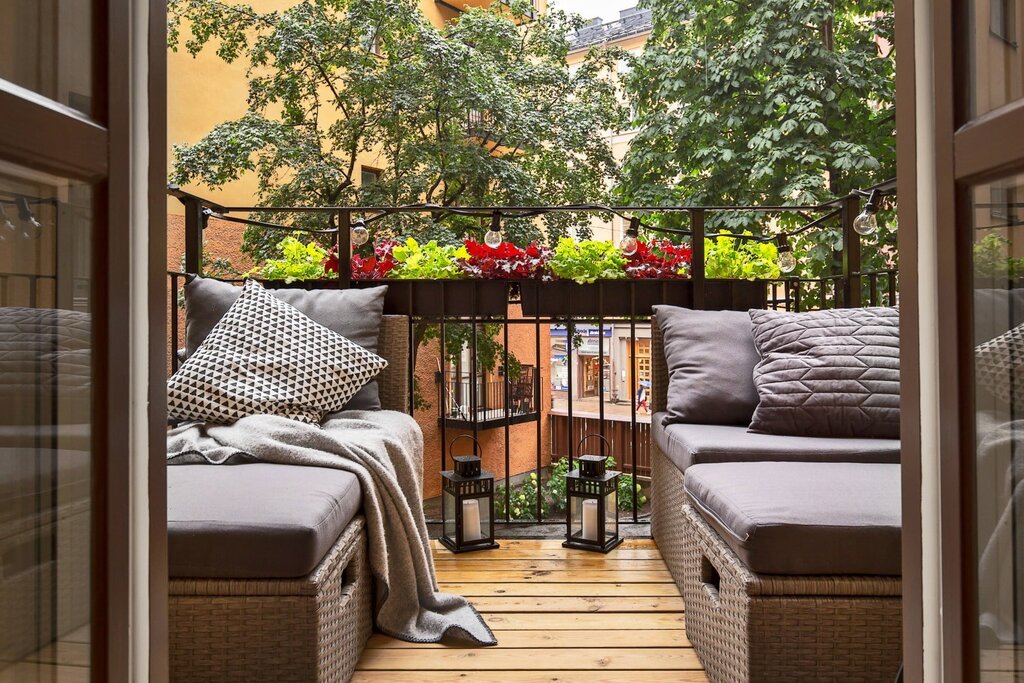 Open balcony in the apartment