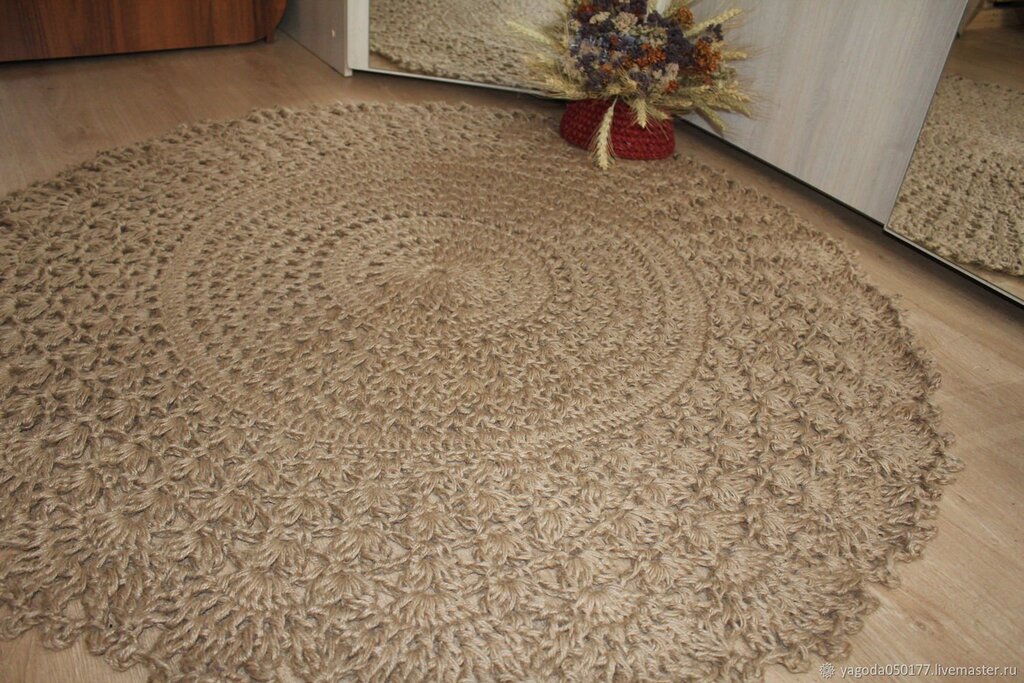 Oval jute rug 22 фото