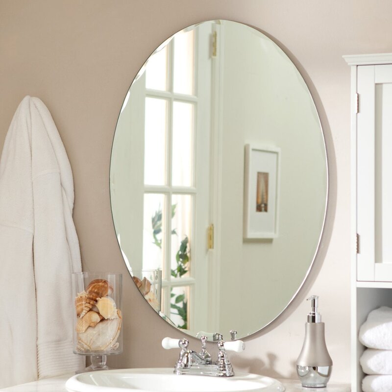 Oval mirror for the bathroom