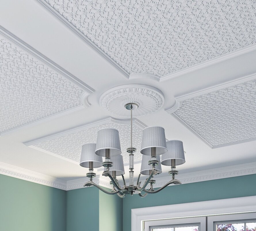 Polystyrene foam panels for the ceiling