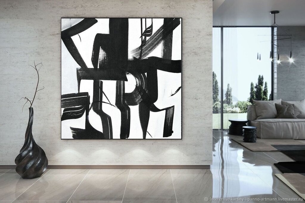 Black and white wall panel