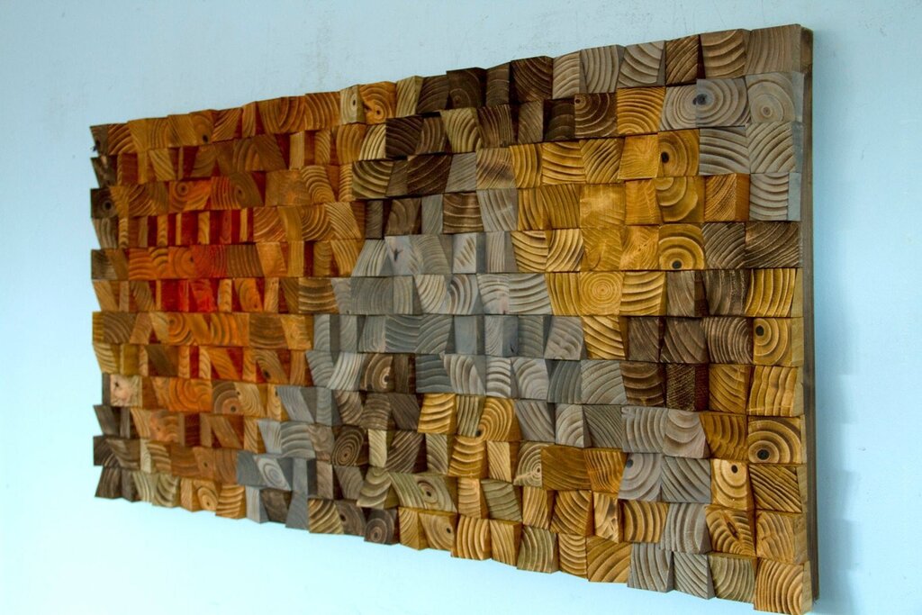 Panel made of bars for the wall