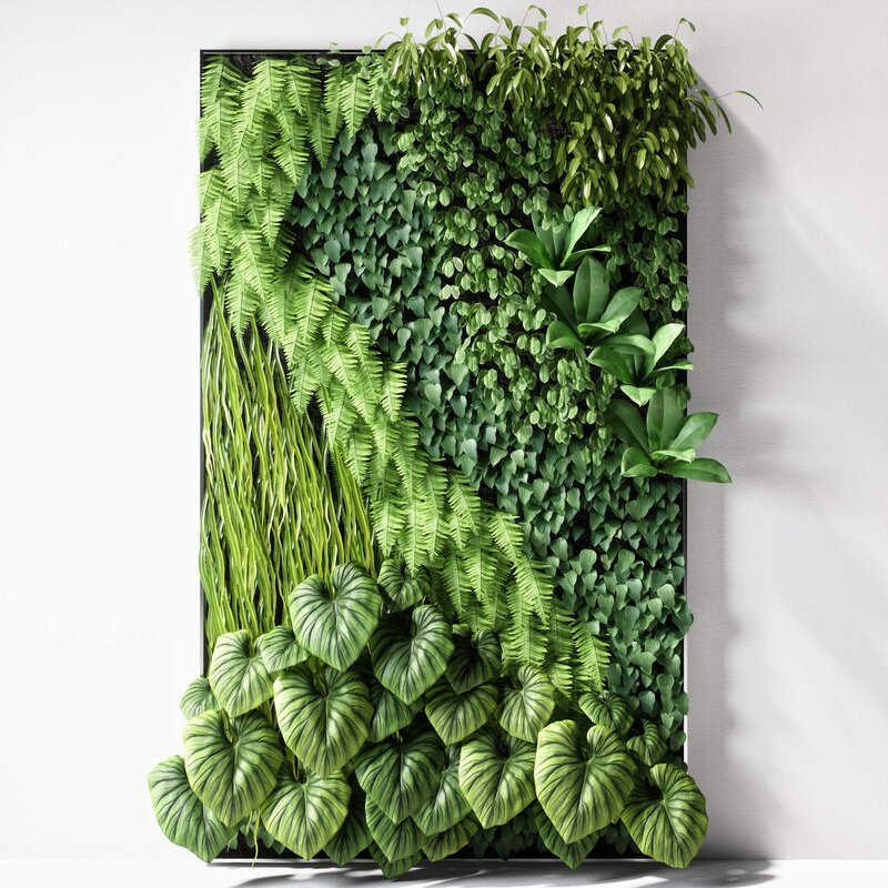 A panel made of artificial greenery