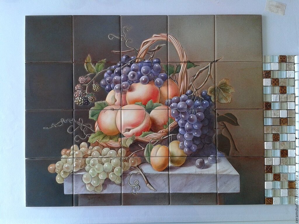 Kitchen ceramic tile panel