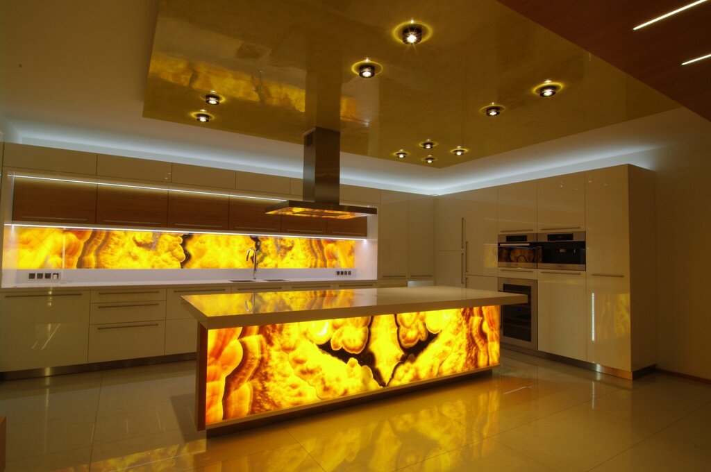 Onyx panel with backlighting