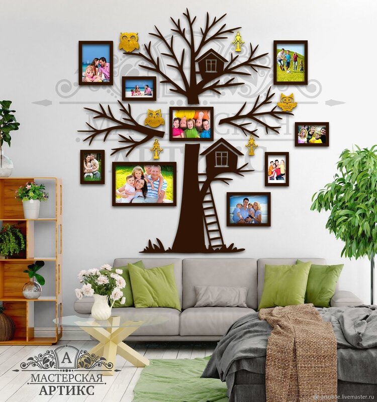 A wall panel in the shape of a tree