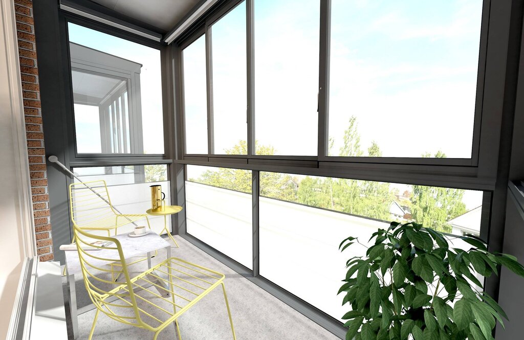 Panoramic glazing of the balcony