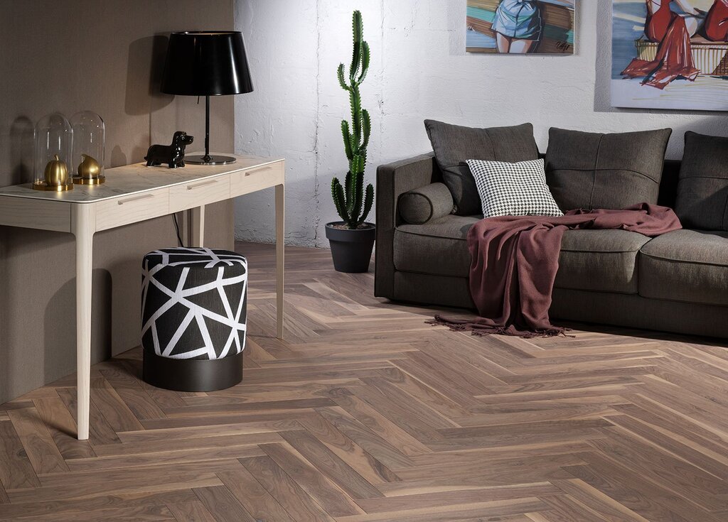 Herringbone parquet in the interior