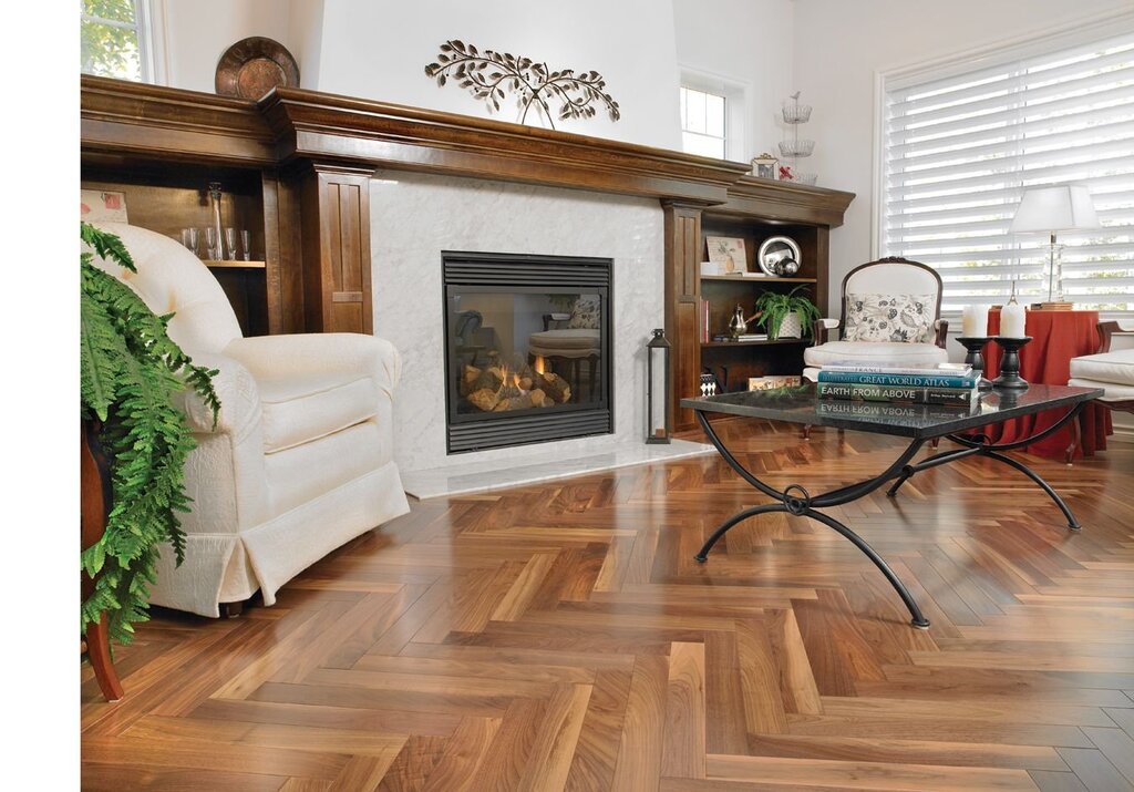 Herringbone parquet in the interior