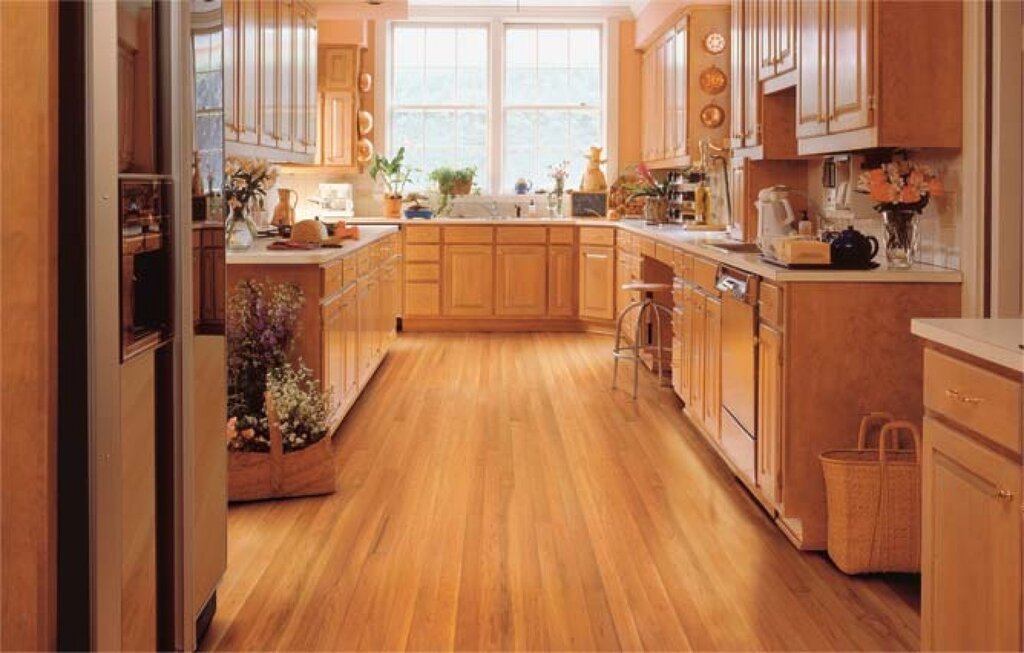 Parquet board in the kitchen