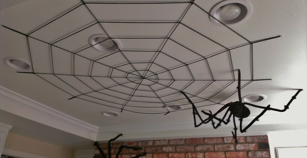 Spiderweb on the ceiling