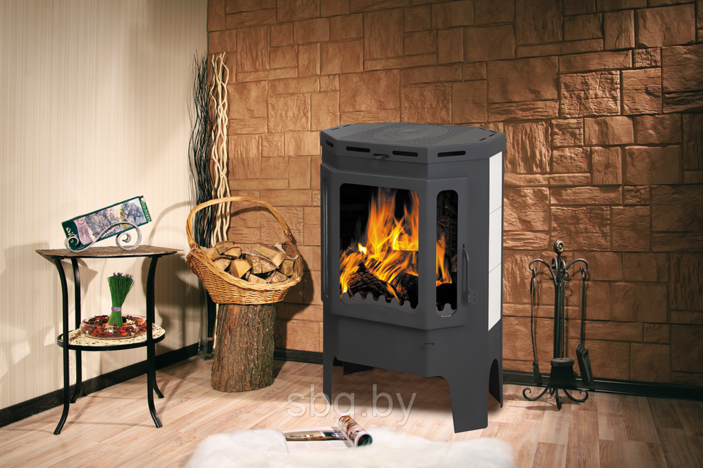 Bavaria prismatic stove fireplace with a cooktop 23 фото