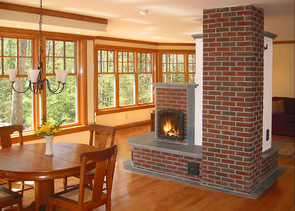 Brick fireplace stove