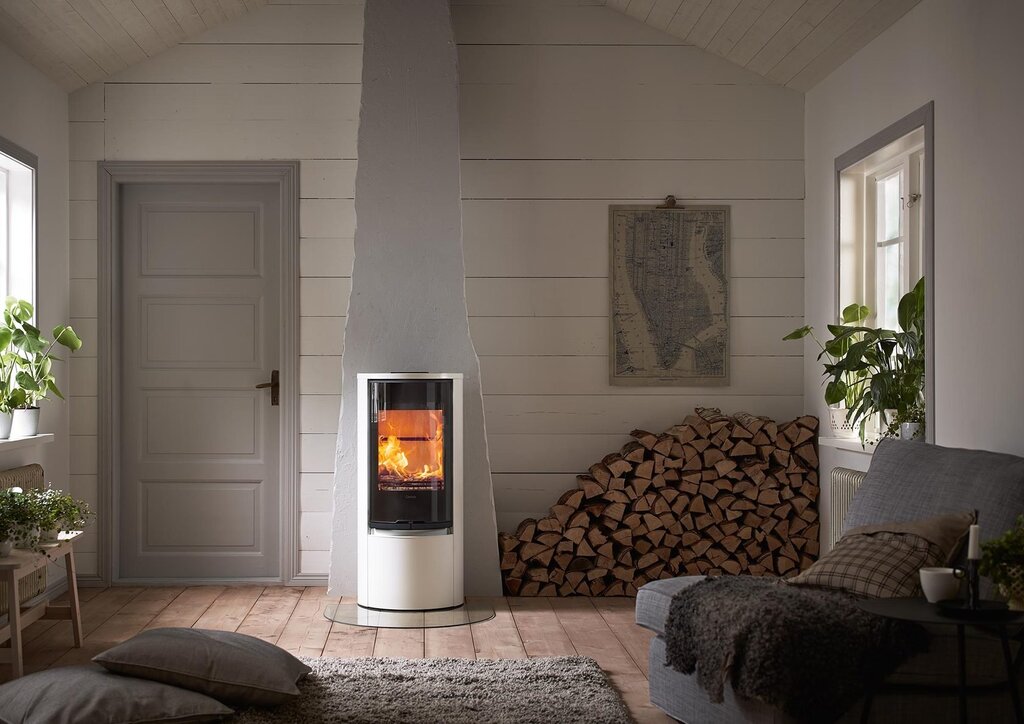 Scandinavian-style stove fireplace