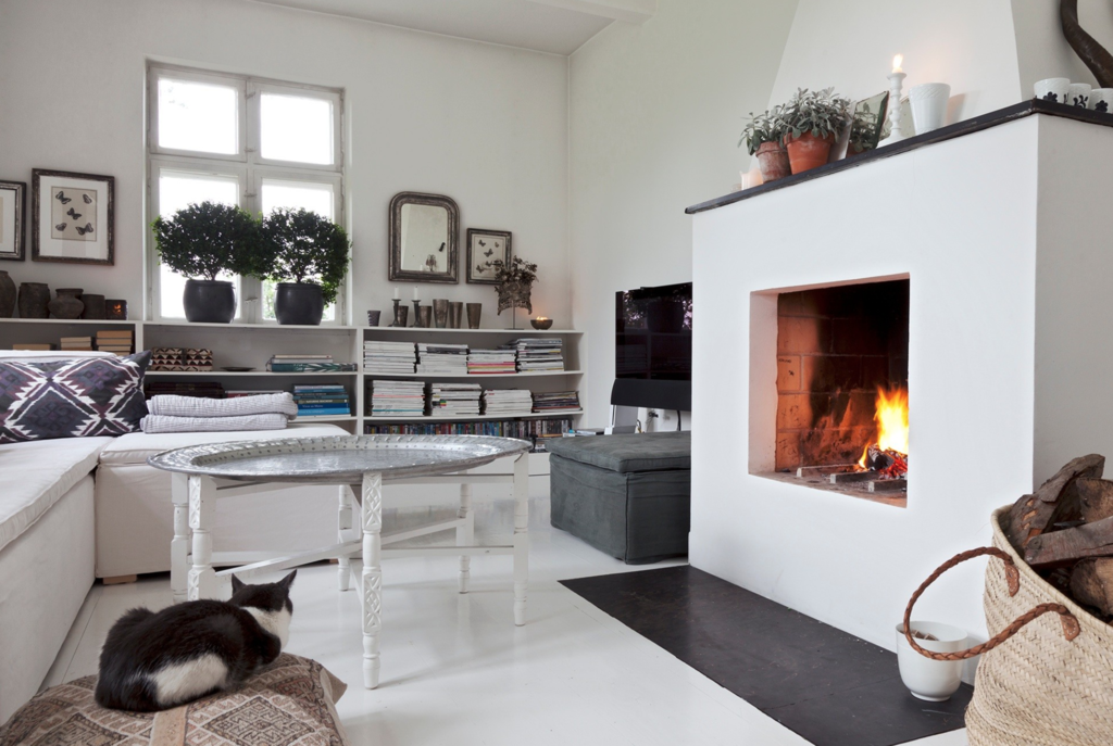 A stove in a Scandinavian interior