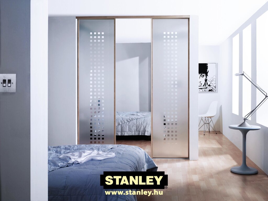 A room partition with a wardrobe