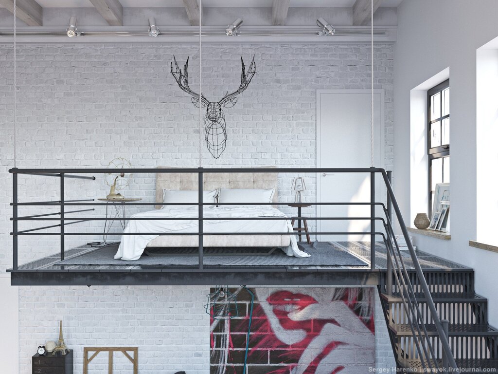 Loft-style metal railings