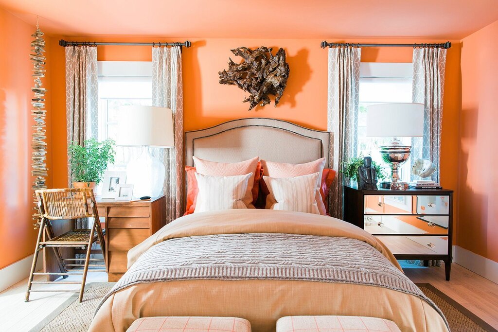 Peach bedroom