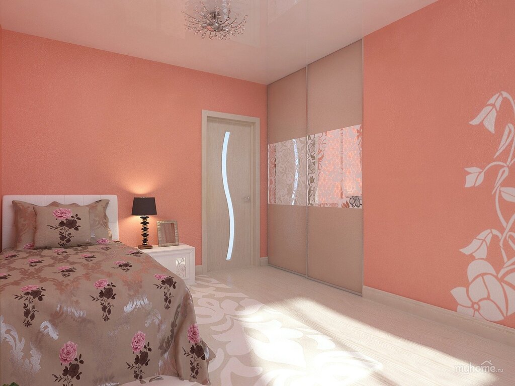 Peach color paint for walls