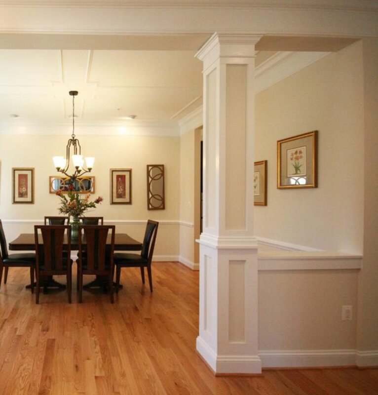 Pilasters in the living room interior