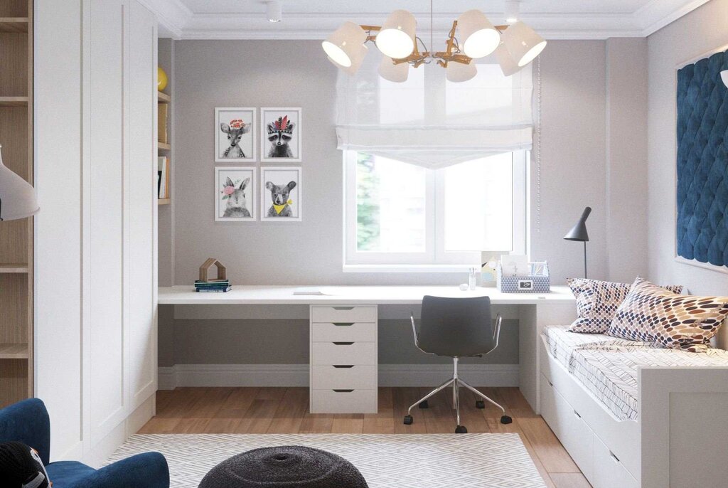 A writing desk in the interior of the room 16 фото