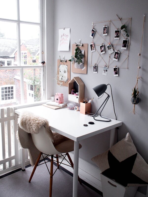 A writing desk for a small room