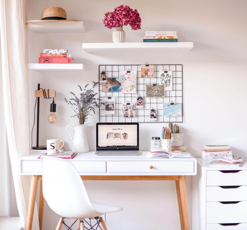 Writing desk in the bedroom