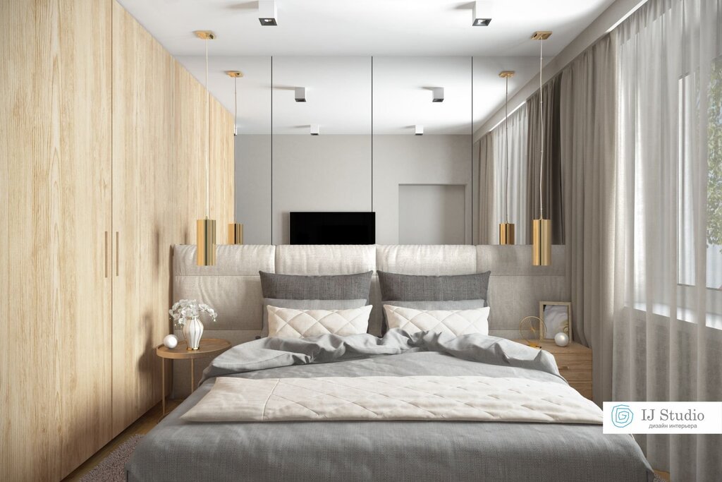 Layout of a rectangular bedroom