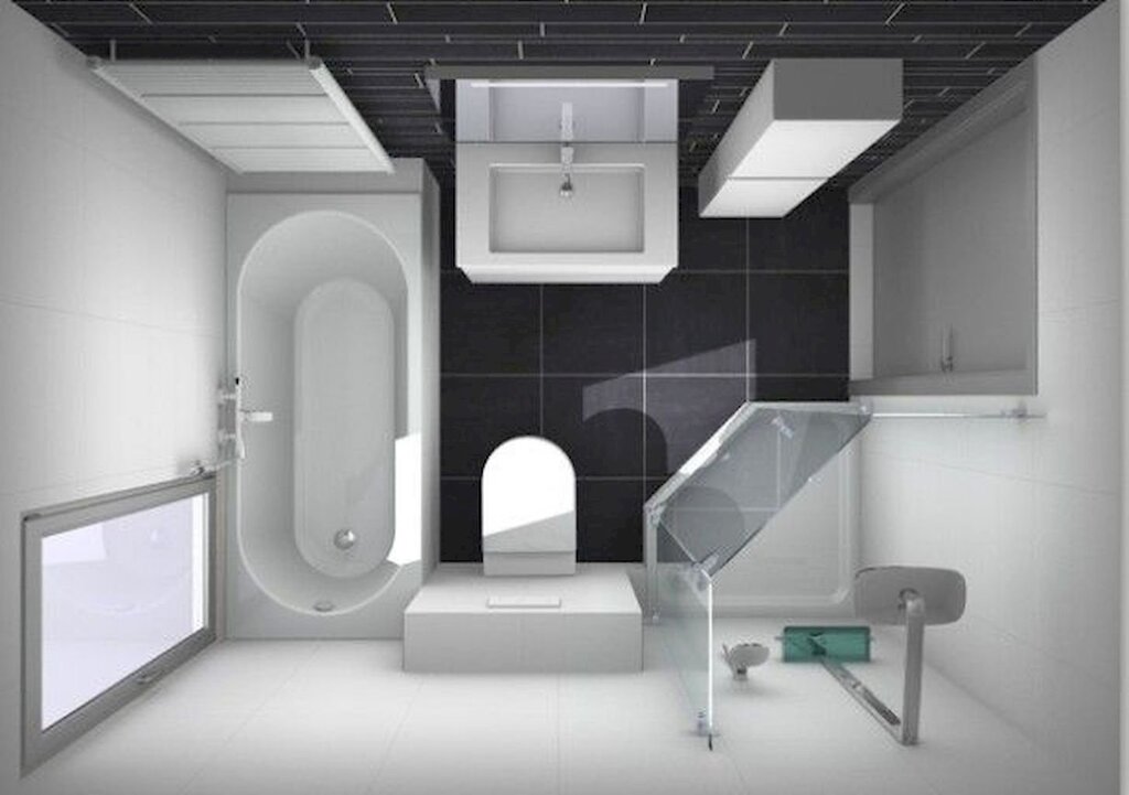 Bathroom layout with toilet