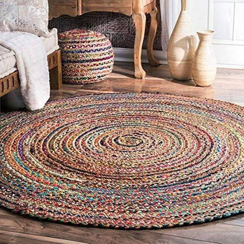 A braided jute rug