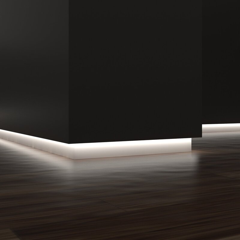 Baseboard with Euro wood lighting