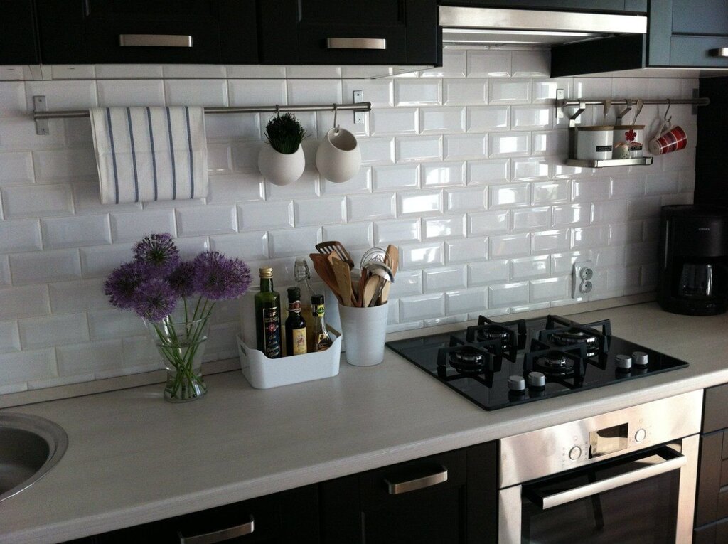 White subway tile for the backsplash