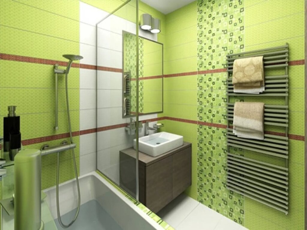 Green bathroom tile