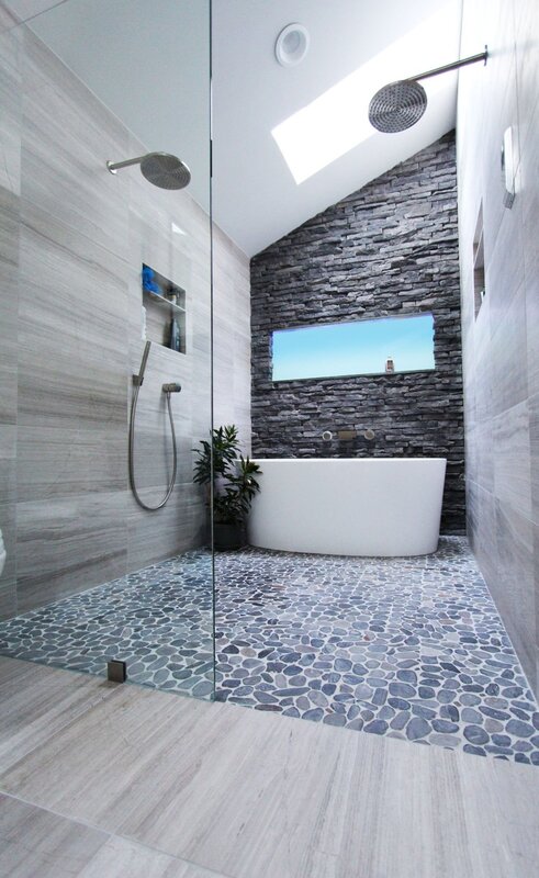 Pebble tile for the bathroom