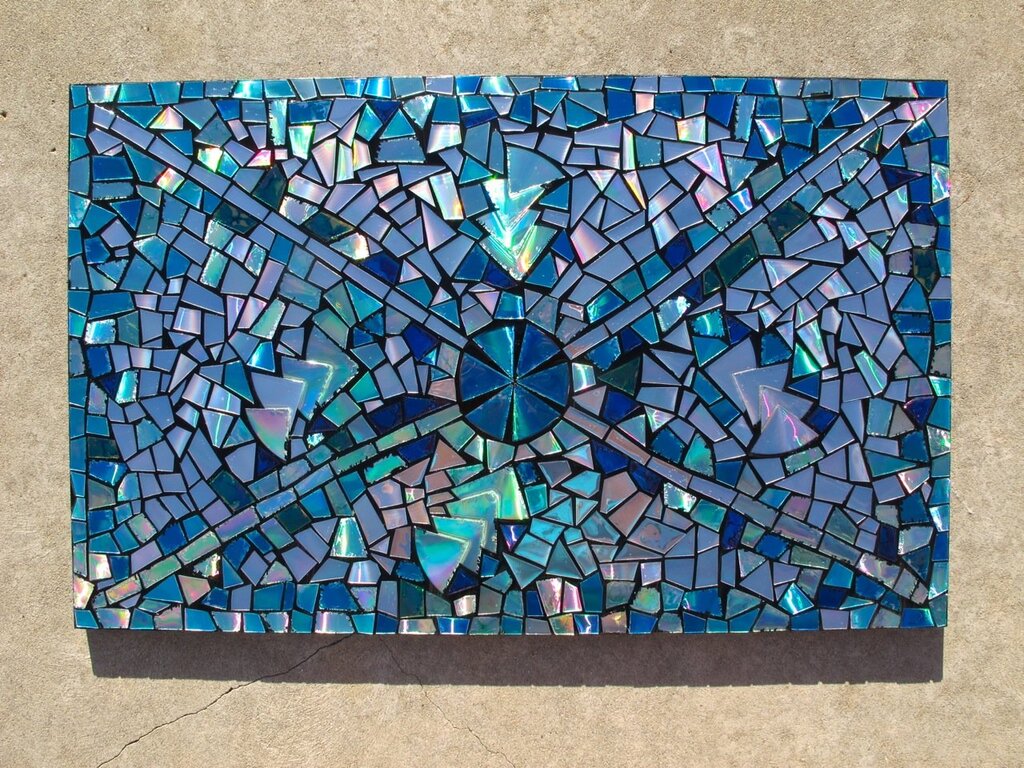 Tile made from broken glass