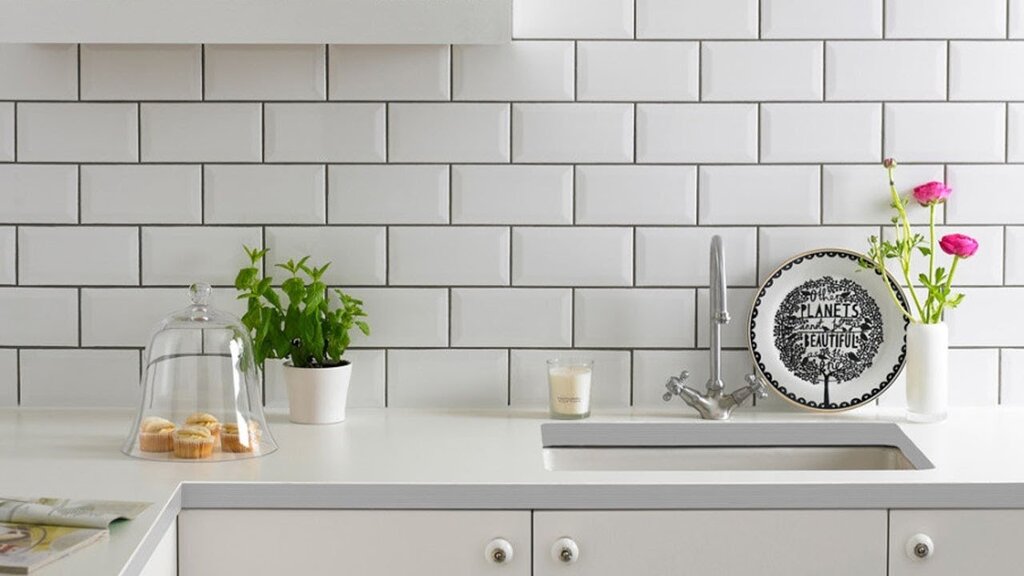 Subway tile with black grout