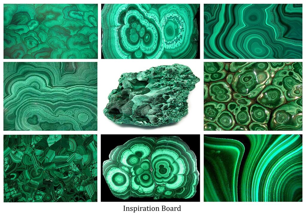 Malachite-colored tile