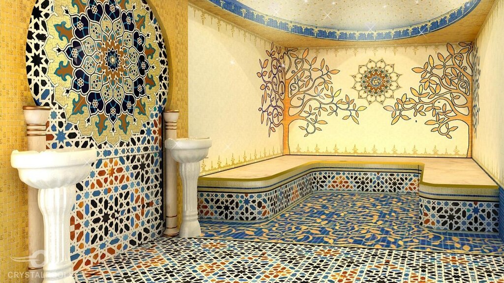 Floor tiles for a bathhouse