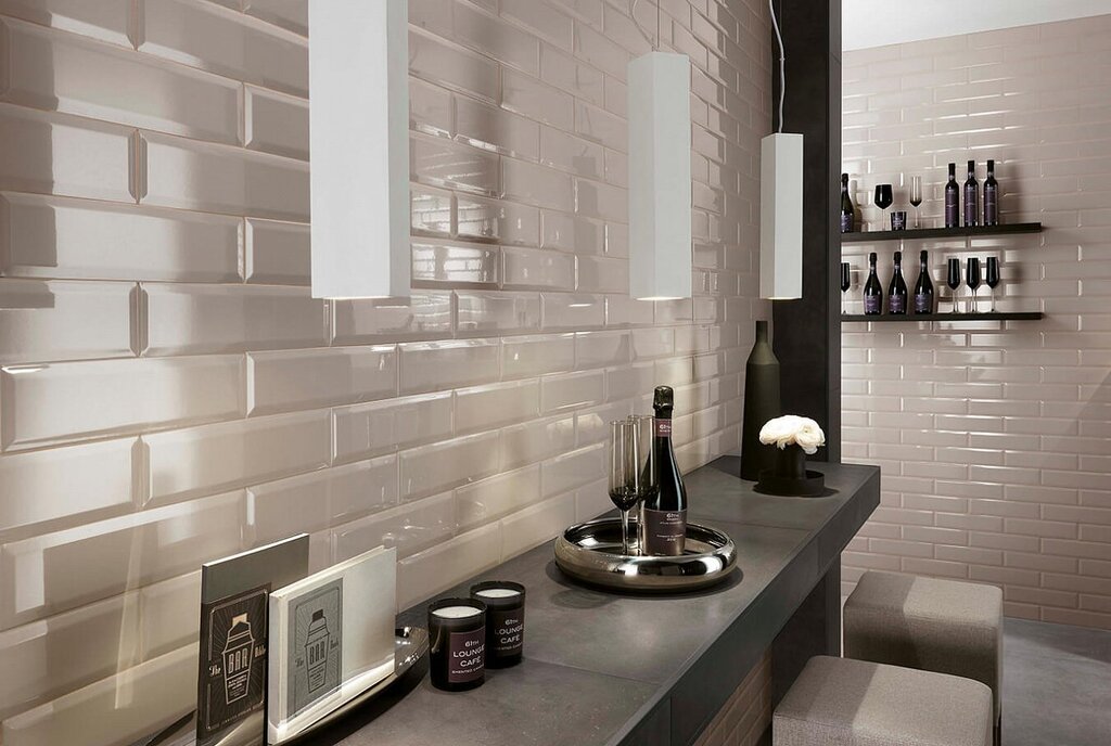 Brick-style tiles for the bathroom