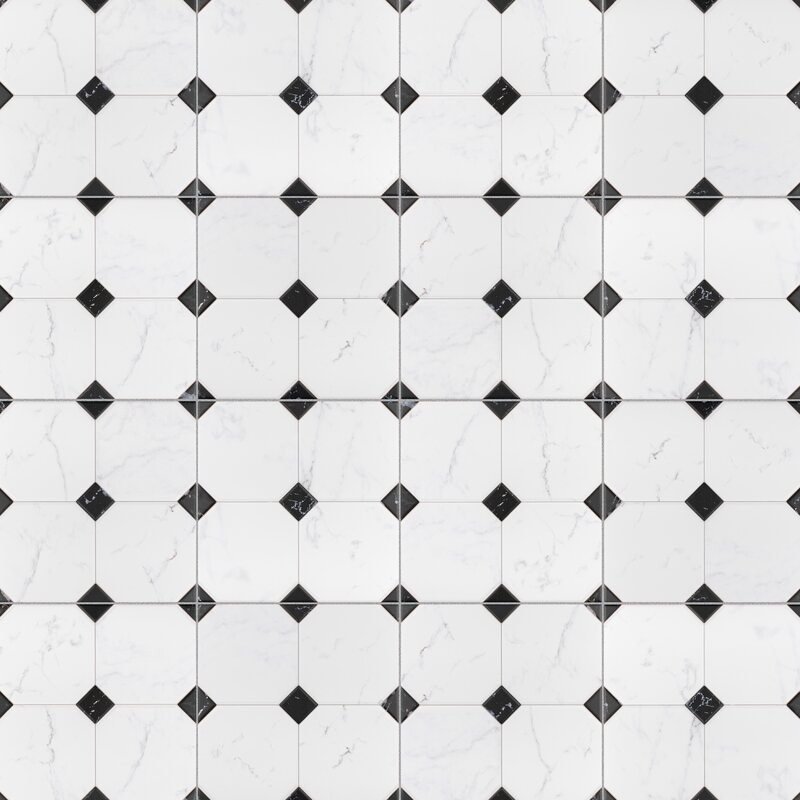 Tile with black squares