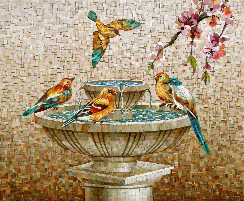 Tile with birds