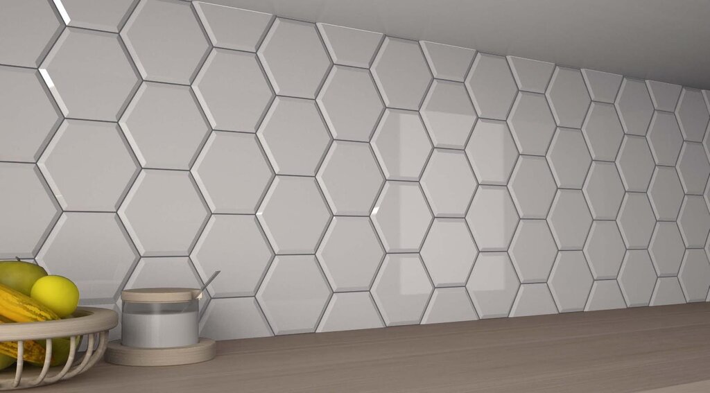 Honeycomb tile for the backsplash