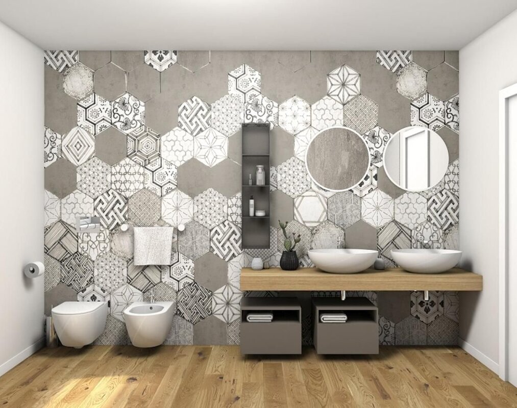 Honeycomb tile in interior design