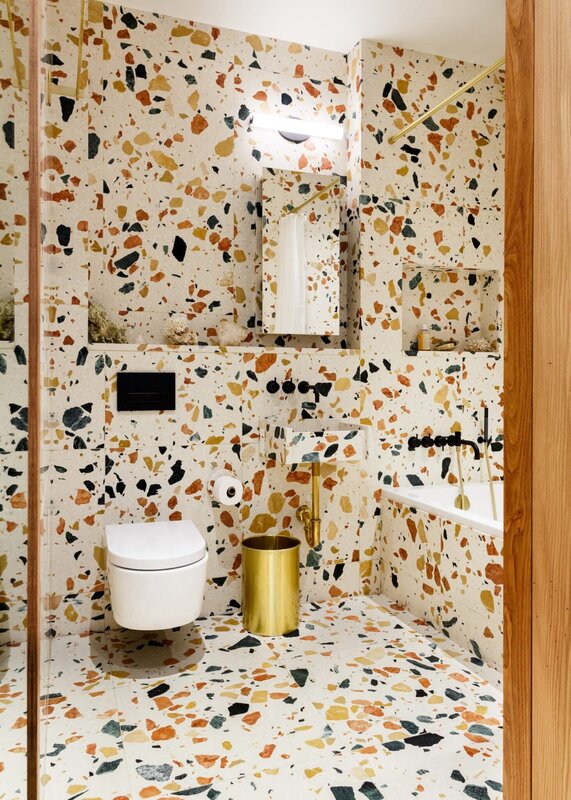 Terrazzo tiles in the interior 30 фото