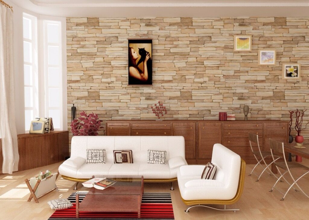 Tile in the living room interior