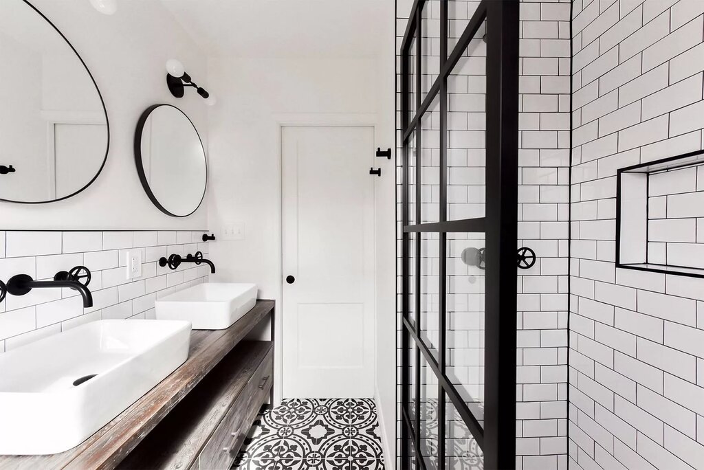 Loft-style tiles for the bathroom 32 фото