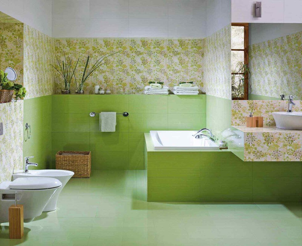 Tile for the bathroom green