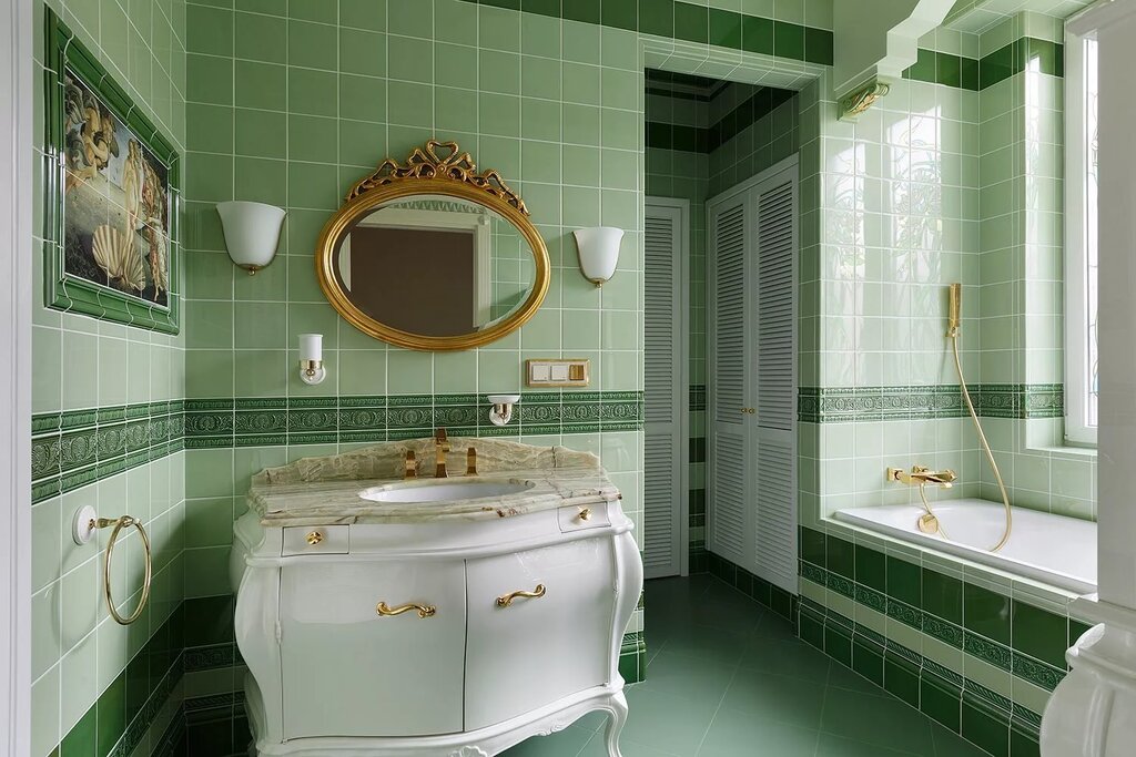 Green tile for the bathroom