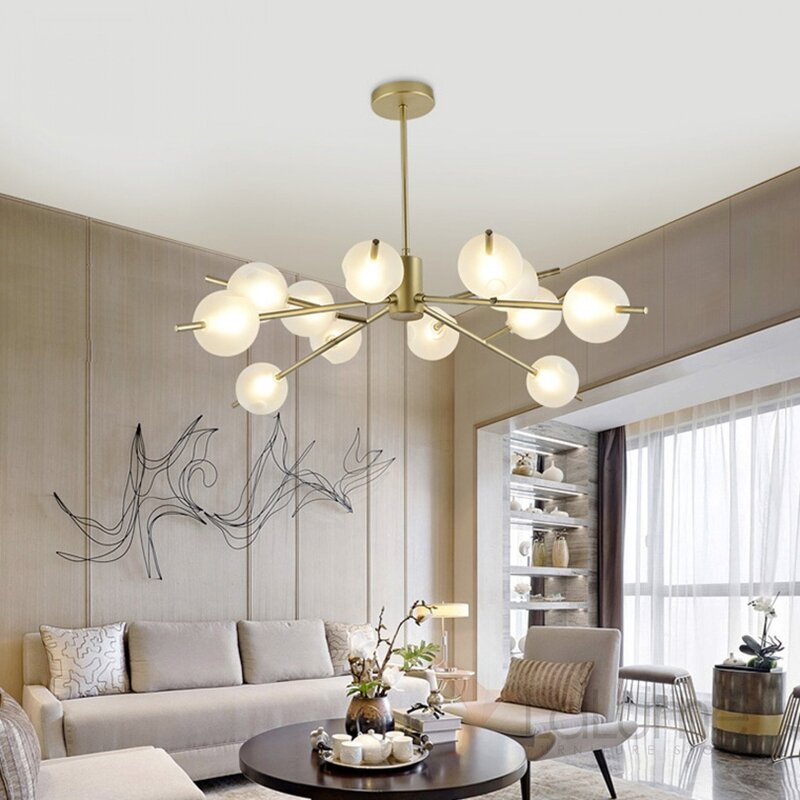 Flat chandelier for the living room